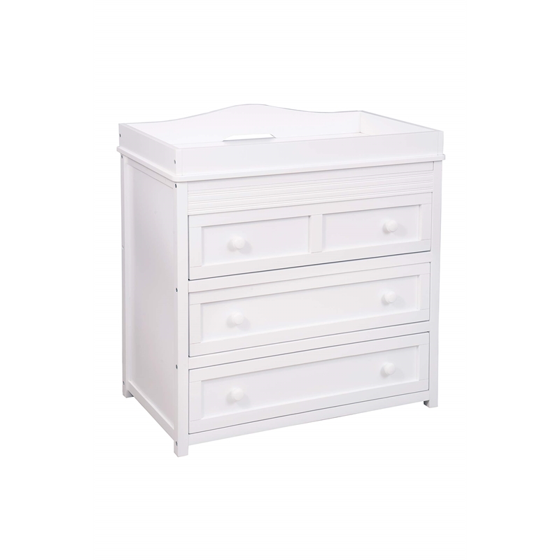 AFG Baby Furniture Leila II Solid Wood 3-Drawers Changing Table in White