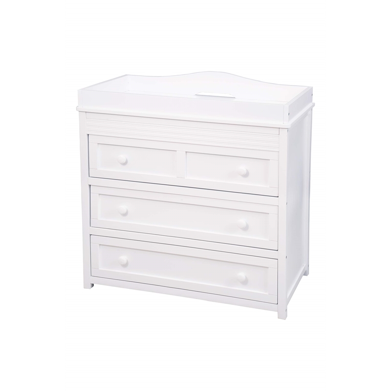 AFG Baby Furniture Leila II Solid Wood 3-Drawers Changing Table in White