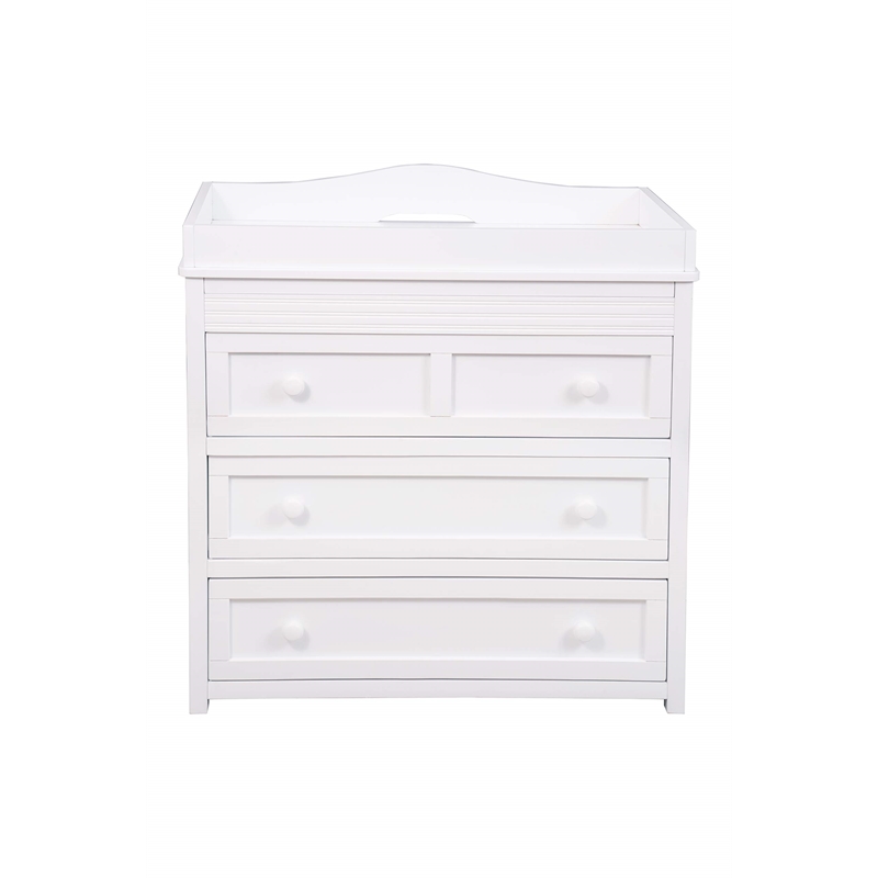 AFG Baby Furniture Leila II Solid Wood 3-Drawers Changing Table in White