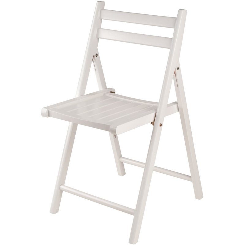 Winsome Robin Transitional Solid Wood Folding Chair in White (Set of 4)