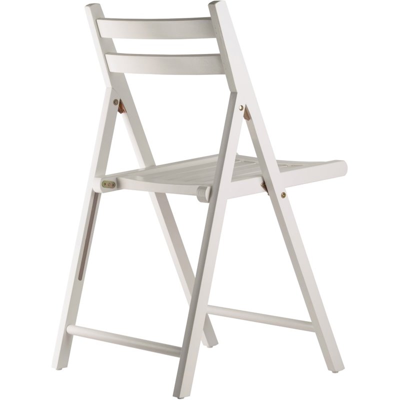 Winsome Robin Transitional Solid Wood Folding Chair in White (Set of 4)