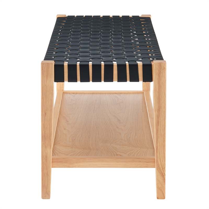 New Pacific Direct Marco Faux Leather Bench in Black