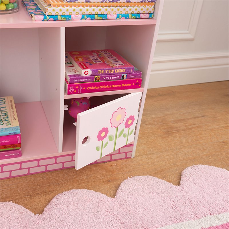 KidKraft Dollhouse Bookcase in Pink and White - Modern / Contemporary