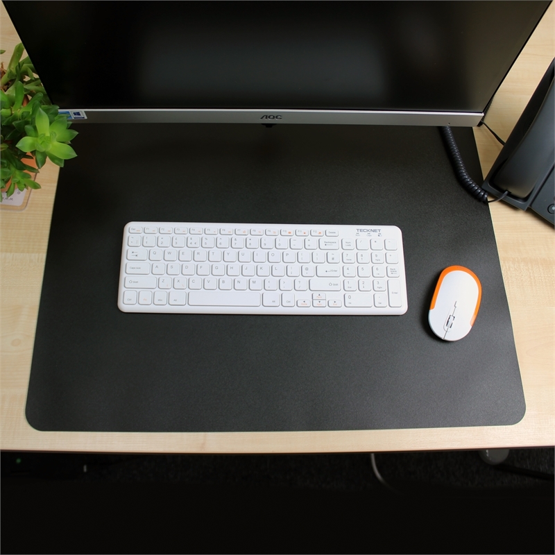 Desktex Black Vinyl Rectangular Desk Pad - 20