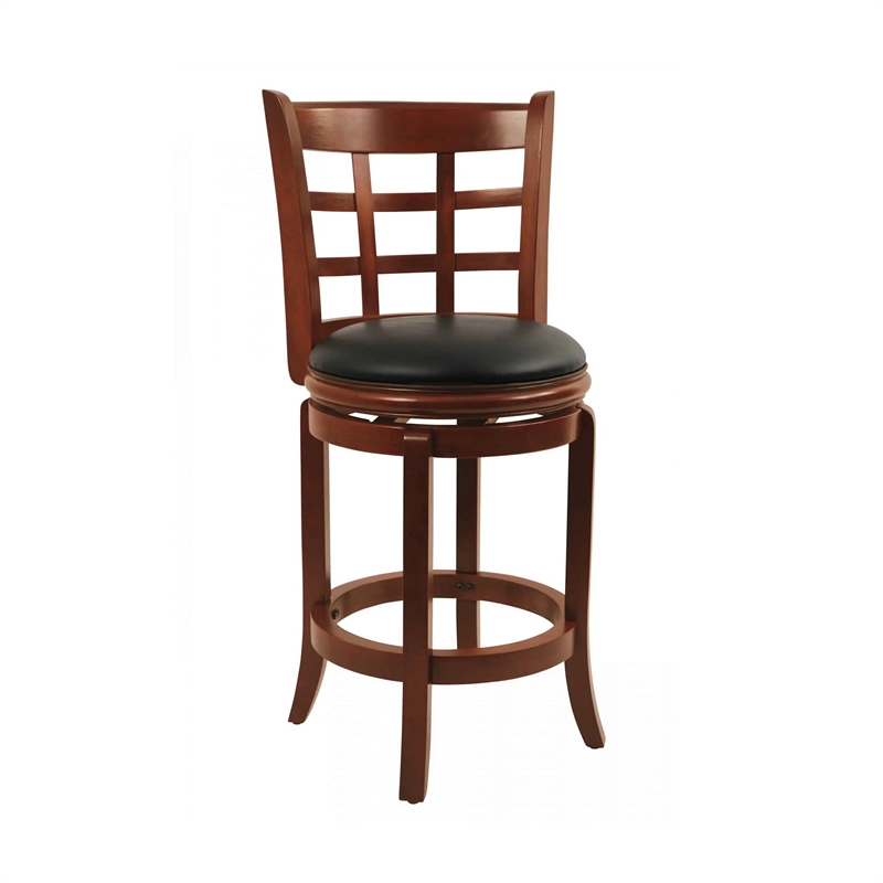 Boraam Wood Kyoto Counter Height Swivel Stool in Cherry Finish