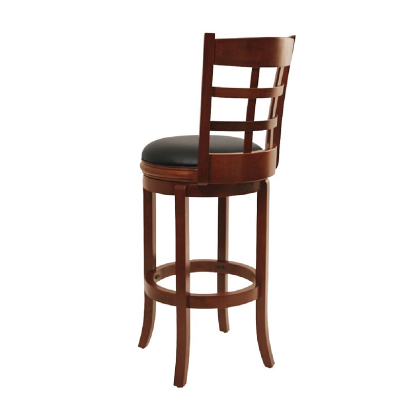 Boraam Wood Kyoto Bar Height Swivel Bar Stool in Cherry Finish
