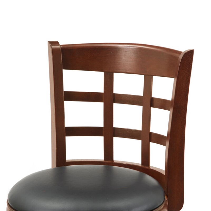 Boraam Wood Kyoto Bar Height Swivel Bar Stool in Cherry Finish