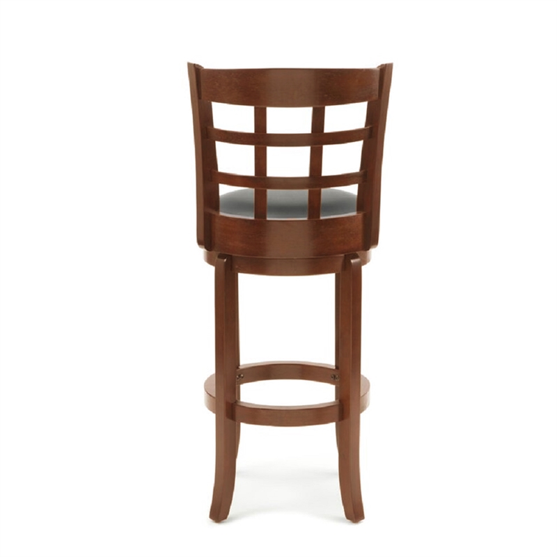 Boraam Wood Kyoto Bar Height Swivel Bar Stool in Cherry Finish