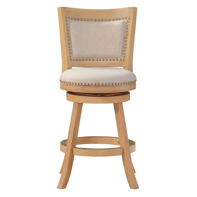 Boraam Melrose Counter Stool in Driftwood Cream Wire-Brush and Ivory