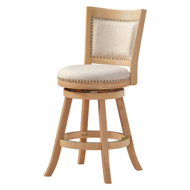 Boraam Melrose Counter Stool in Driftwood Cream Wire-Brush and Ivory