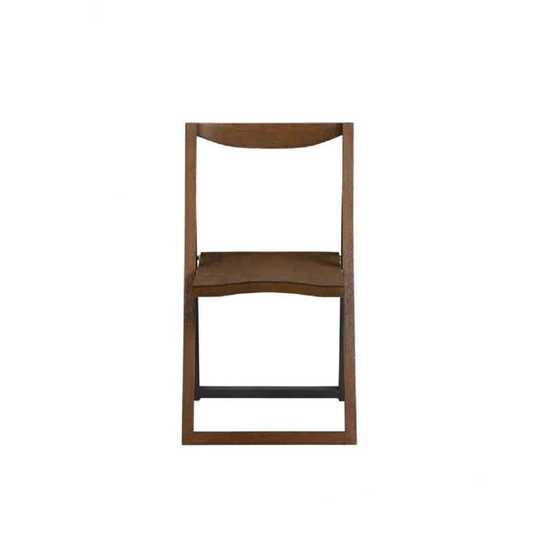 Boraam Wood Sydney Folding Chair Chestnut Wire-Brush Finish Set of 2