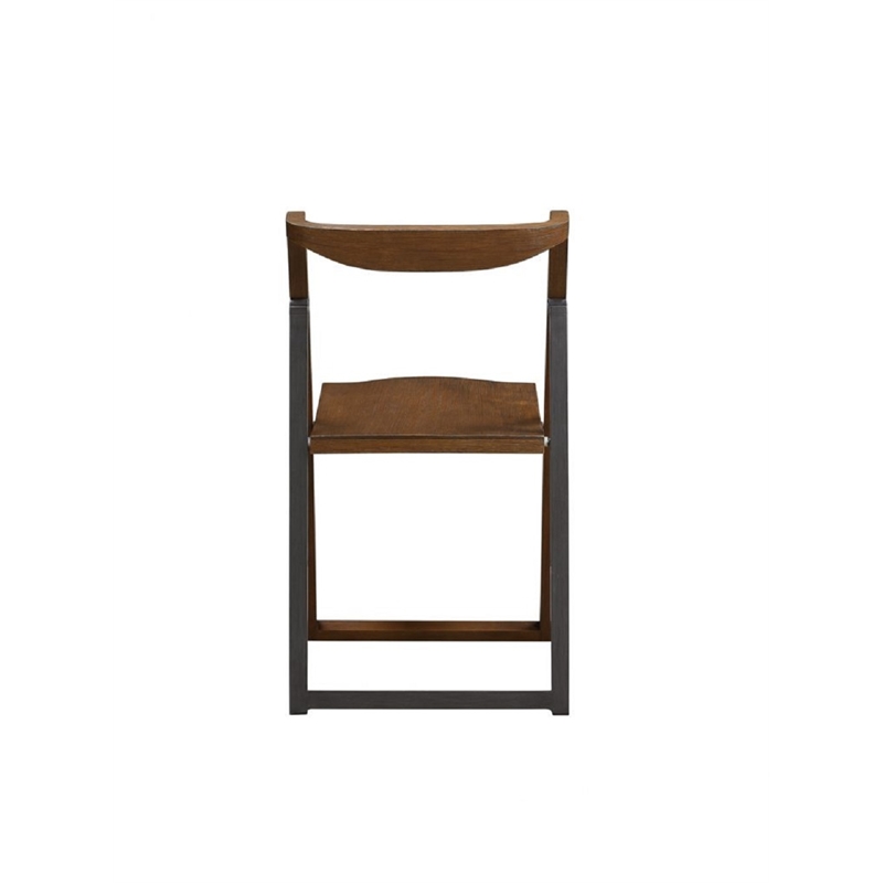 Boraam Wood Sydney Folding Chair Chestnut Wire-Brush Finish Set of 2