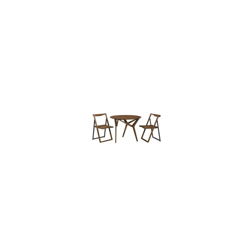Boraam Wood Sydney Folding Chair Chestnut Wire-Brush Finish Set of 2