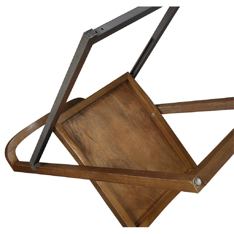 Boraam Wood Sydney Folding Chair Chestnut Wire-Brush Finish Set of 2