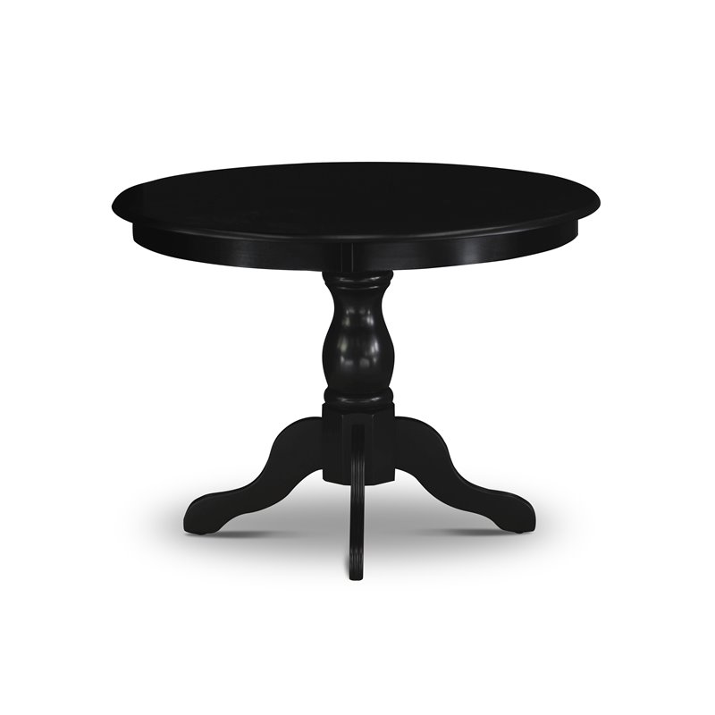 East West Furniture Eden Wood Dining Table with Pedestal Legs in Black
