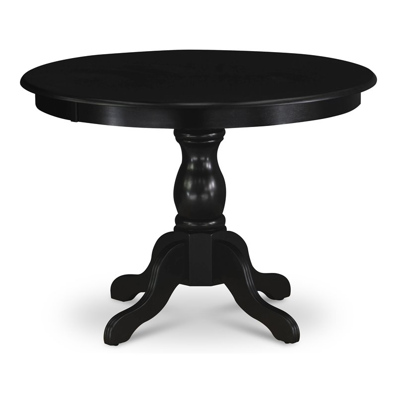 East West Furniture Eden Wood Dining Table with Pedestal Legs in Black