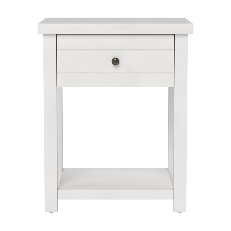 Living Essentials by Hillsdale Harmony Wood Accent Table in Matte White