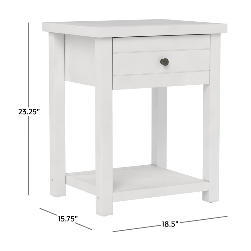 Living Essentials by Hillsdale Harmony Wood Accent Table in Matte White