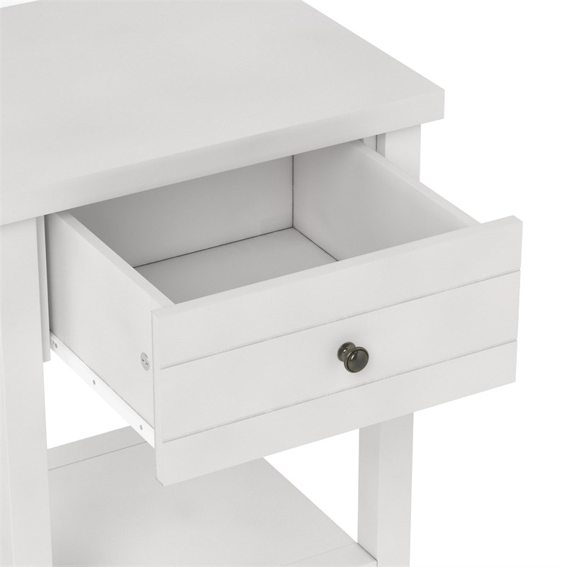 Living Essentials by Hillsdale Harmony Wood Accent Table in Matte White