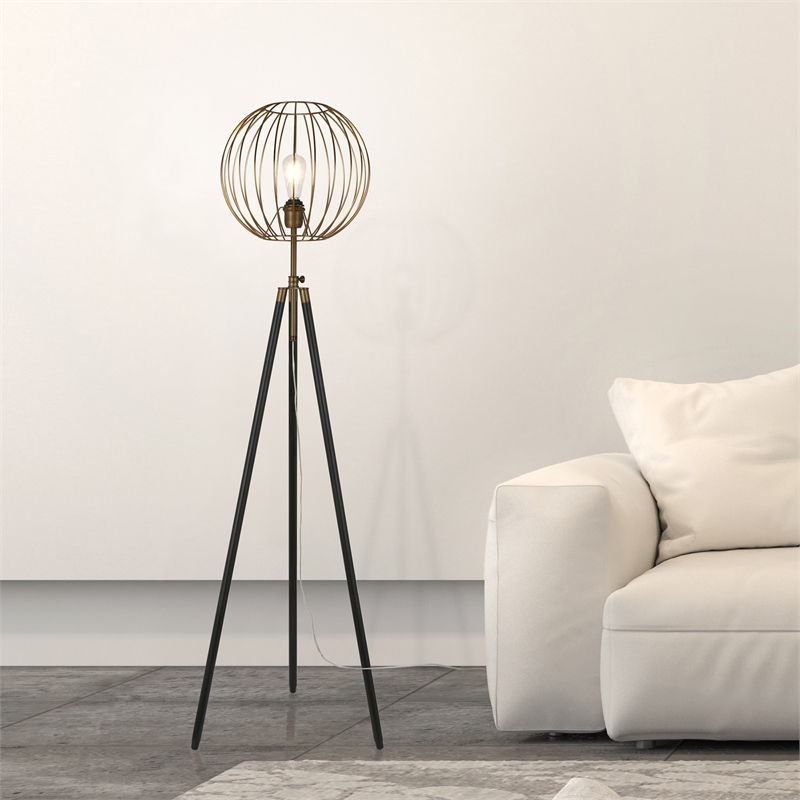 Globed Cage Floor Lamp Globed Cage Floor Lamp