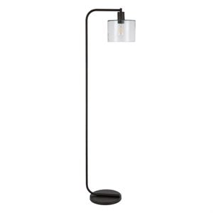 Henn&Hart 11&quot Blackened Bronze Metal/Glass Floor Lamp