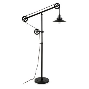 Henn&Hart 40&quot Blackened Bronze Metal Floor Lamp