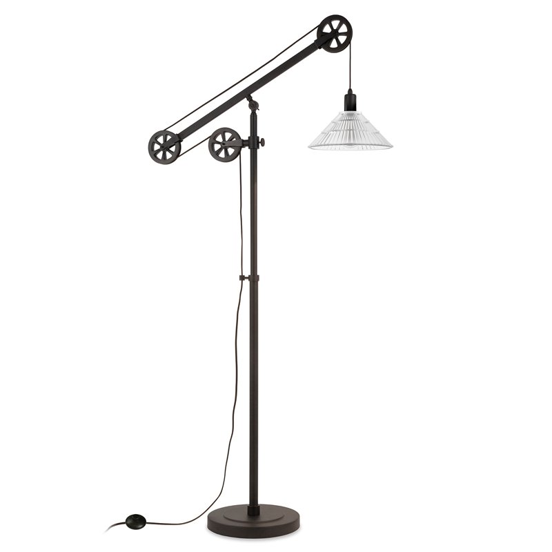 Blackened bronze and glass pulley floor lamp | eBay