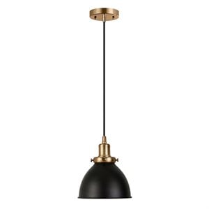 Henn&Hart 8&quot Black/Brass Metal Pendant