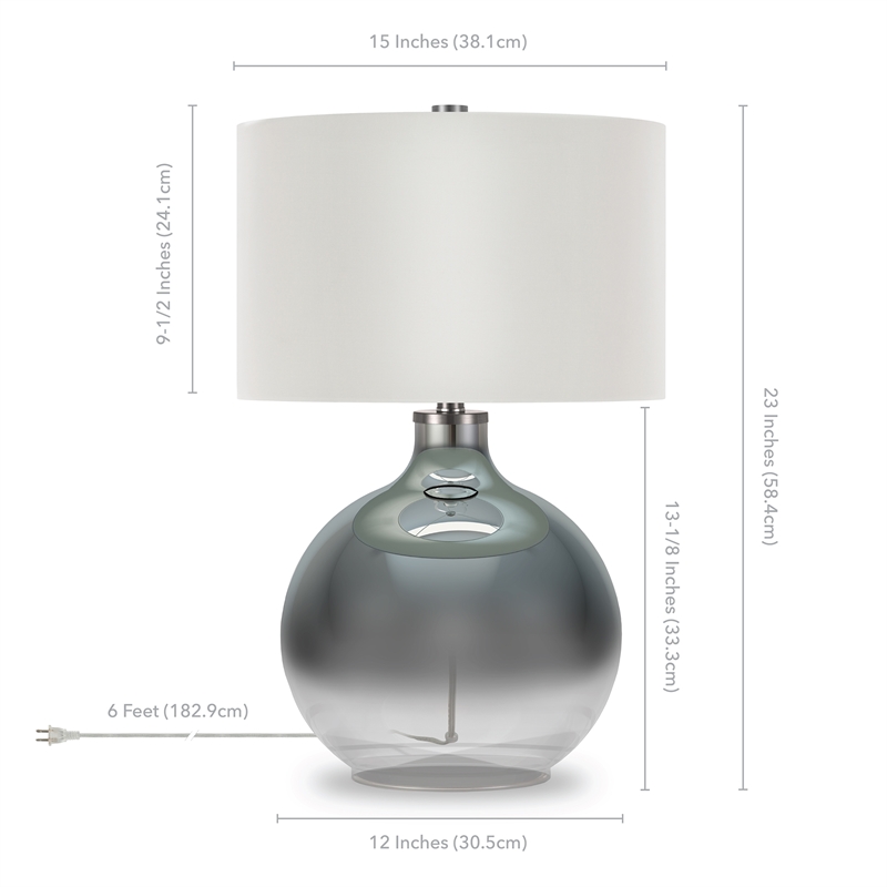 Henn&Hart 23' Ombre Plated Glass Table Lamp with Nickel Metal Accents