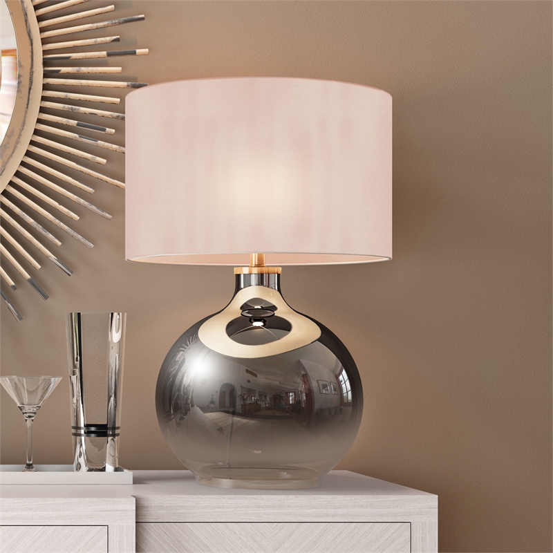 Henn&Hart 23' Ombre Plated Glass Table Lamp with Nickel Metal Accents