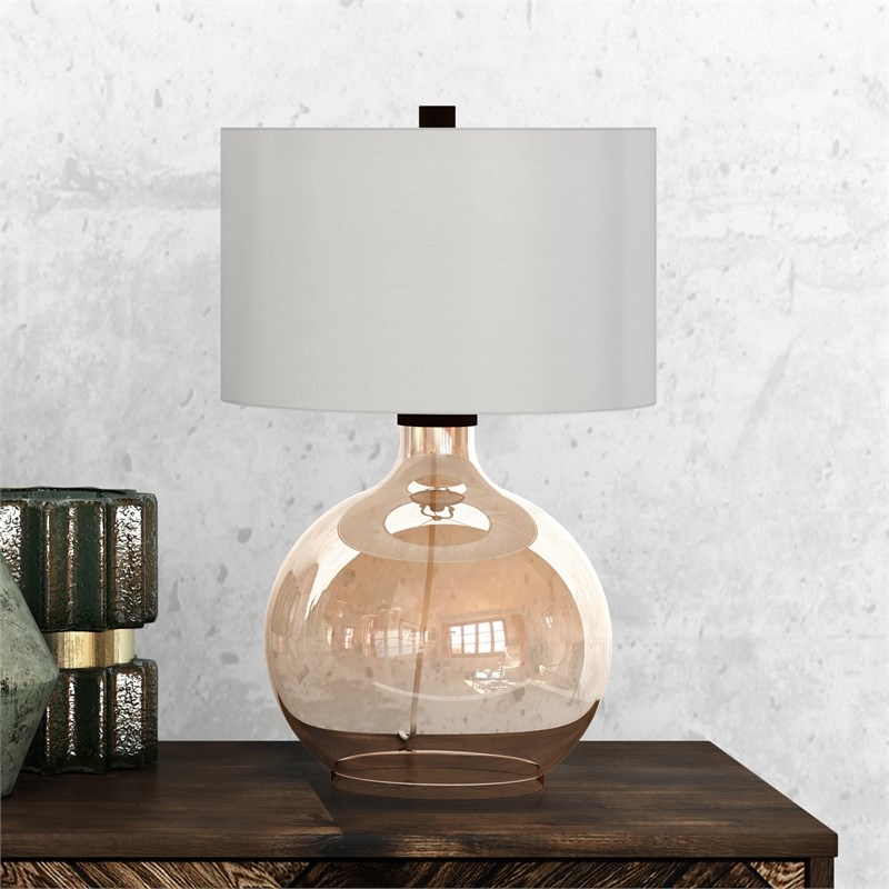 Henn&Hart 23' Gold Luster Glass Luminesent Table Lamp