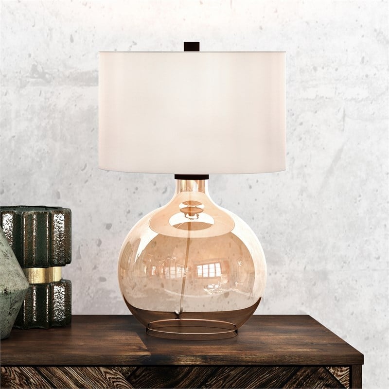 Henn&Hart 23' Gold Luster Glass Luminesent Table Lamp