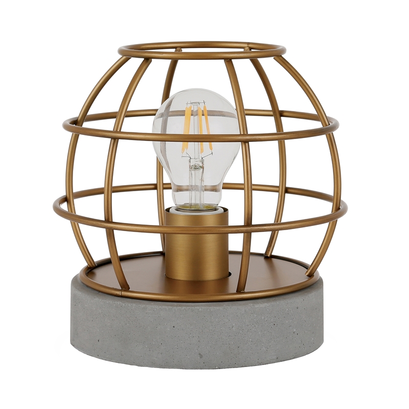 Henn&Hart 9' Industrial Metal Table Lamp in Antique Brass