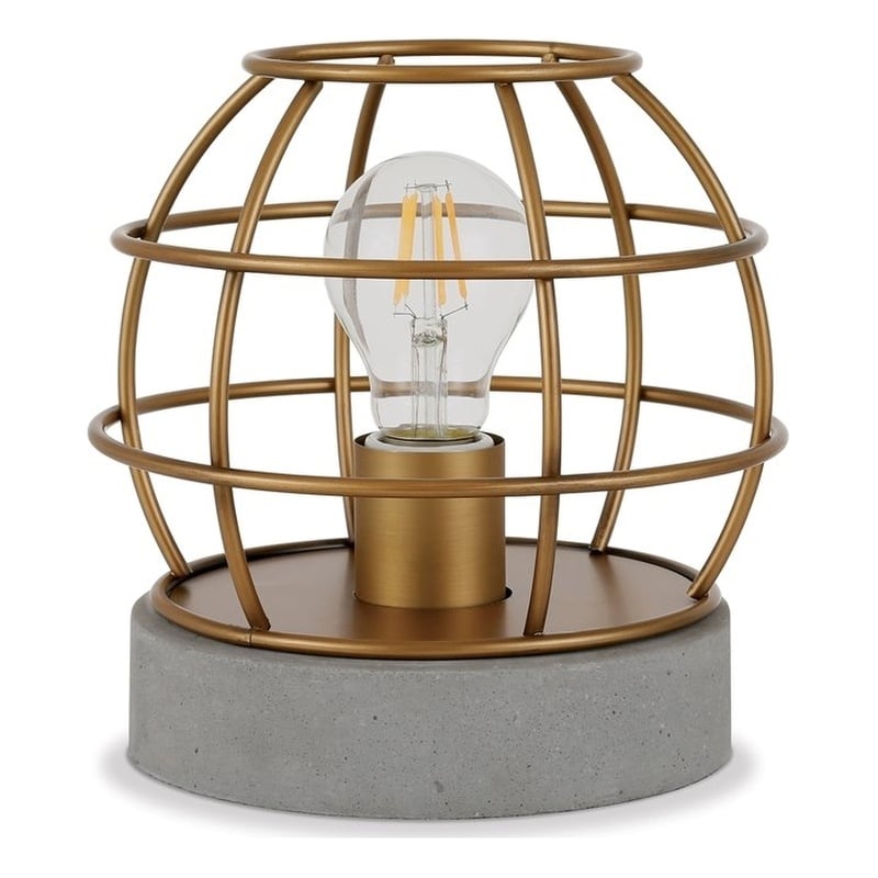Henn&Hart 9' Industrial Metal Table Lamp in Antique Brass