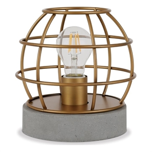 henn&hart 9' industrial metal table lamp in antique brass