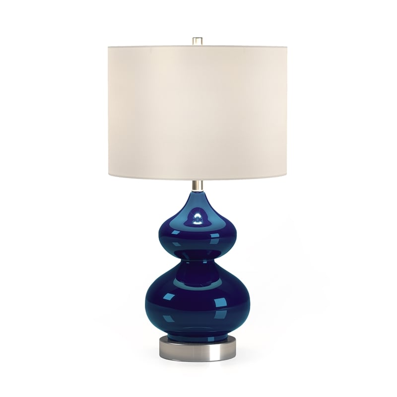 navy blue glass table lamp