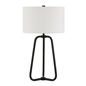 Henn&Hart 14&quot Blackened Bronze Metal/Fabric Table Lamp