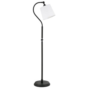 Henn&Hart 12&quot Blackened Bronze Metal/Fabric Floor Lamp