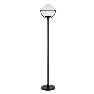 Henn&Hart 11&quot Blackened Bronze Metal/Glass Floor Lamp