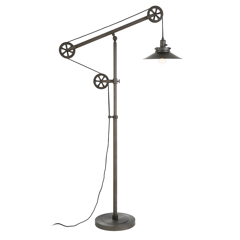 Wide Brim Pulley Floor Lamp Cymax, Bridgeport Designs Industrial Pulley Floor Lamp