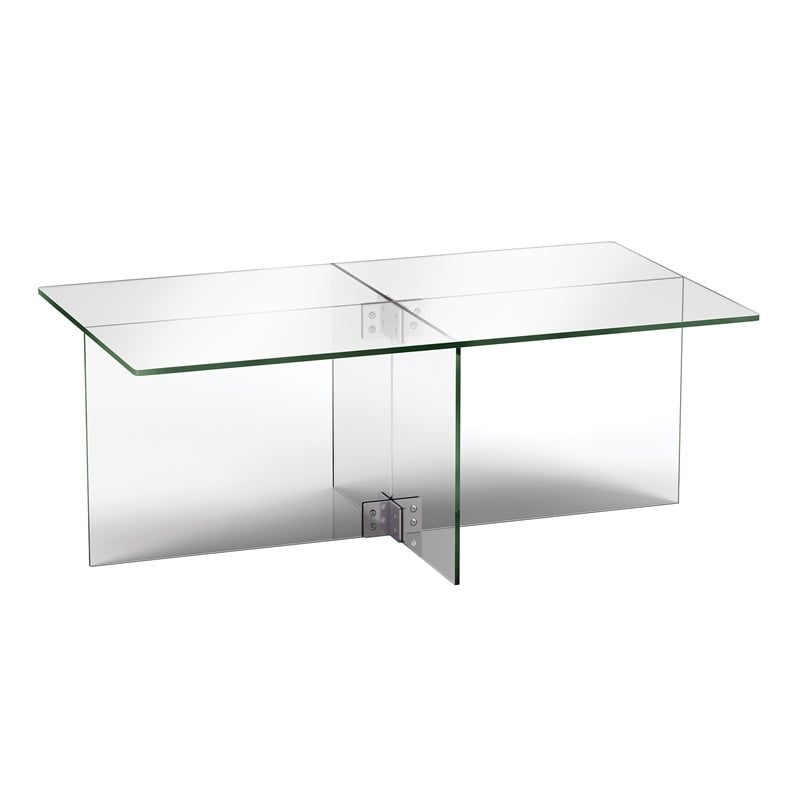 Henn&Hart 16' Cosmopolitan Clear Glass Coffee Table