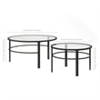 Henn&Hart 2 Piece Nested Metal & Glass Coffee Table in Black Bronze