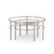 Henn&Hart 2 Piece Nested Metal & Glass Coffee Table in Satin Nickel and Gray