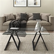 Henn&Hart Metal Black and Bronze Sawhorse legged Coffee Table