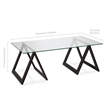 Henn&Hart Metal Black and Bronze Sawhorse legged Coffee Table