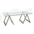Henn&Hart Metal Nickel and Gray Sawhorse Legged Coffee Table