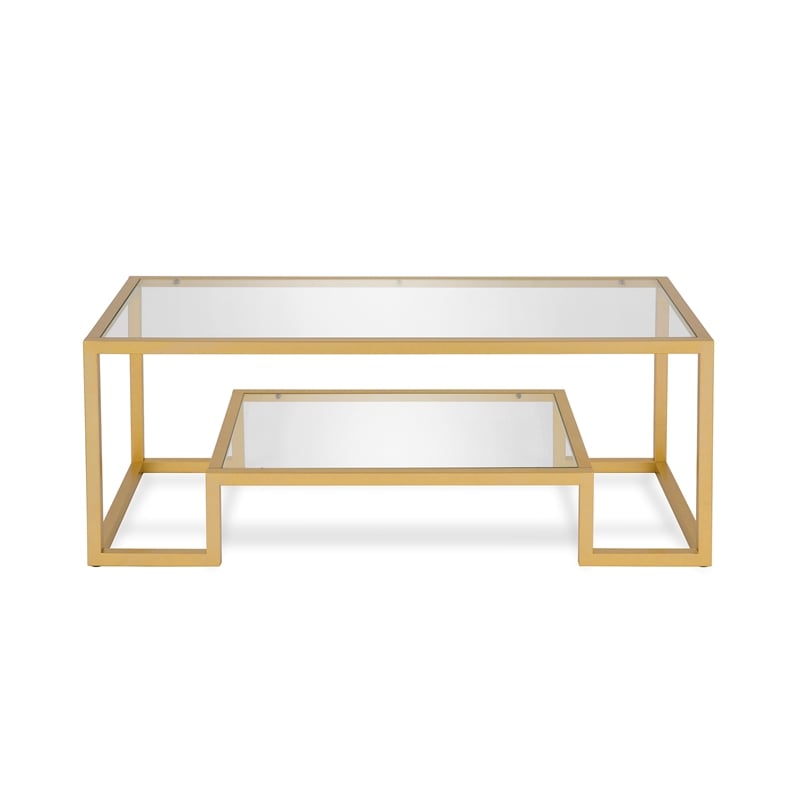 Henn&Hart Hollywood Regency Metal Brass Coffee Table