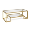 Henn&Hart Hollywood Regency Metal Brass Coffee Table