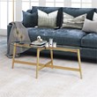 Henn&Hart Mid-Century Metal Brass and Glass Coffee Table