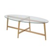 Henn&Hart Mid-Century Metal Brass and Glass Coffee Table
